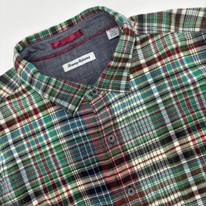 Tommy Bahama XXL Plaid Button Up Flannel Shirt Mens Long Sleeve Multicolor